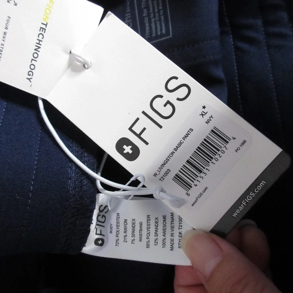 Figs Scrub Pants‎ Men XL Blue Livingston Basic Straight Medical Drawstring NWT